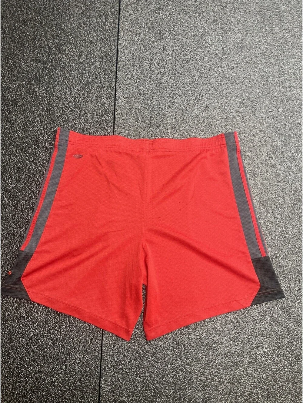 VTG Adidas Shorts Mens XL Red Gray Y2K Dazzle Shiny Basketball 3 Stipes Logo